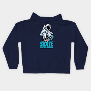 Skate Beyond Gravity - Skateboarding Astronaut Kids Hoodie